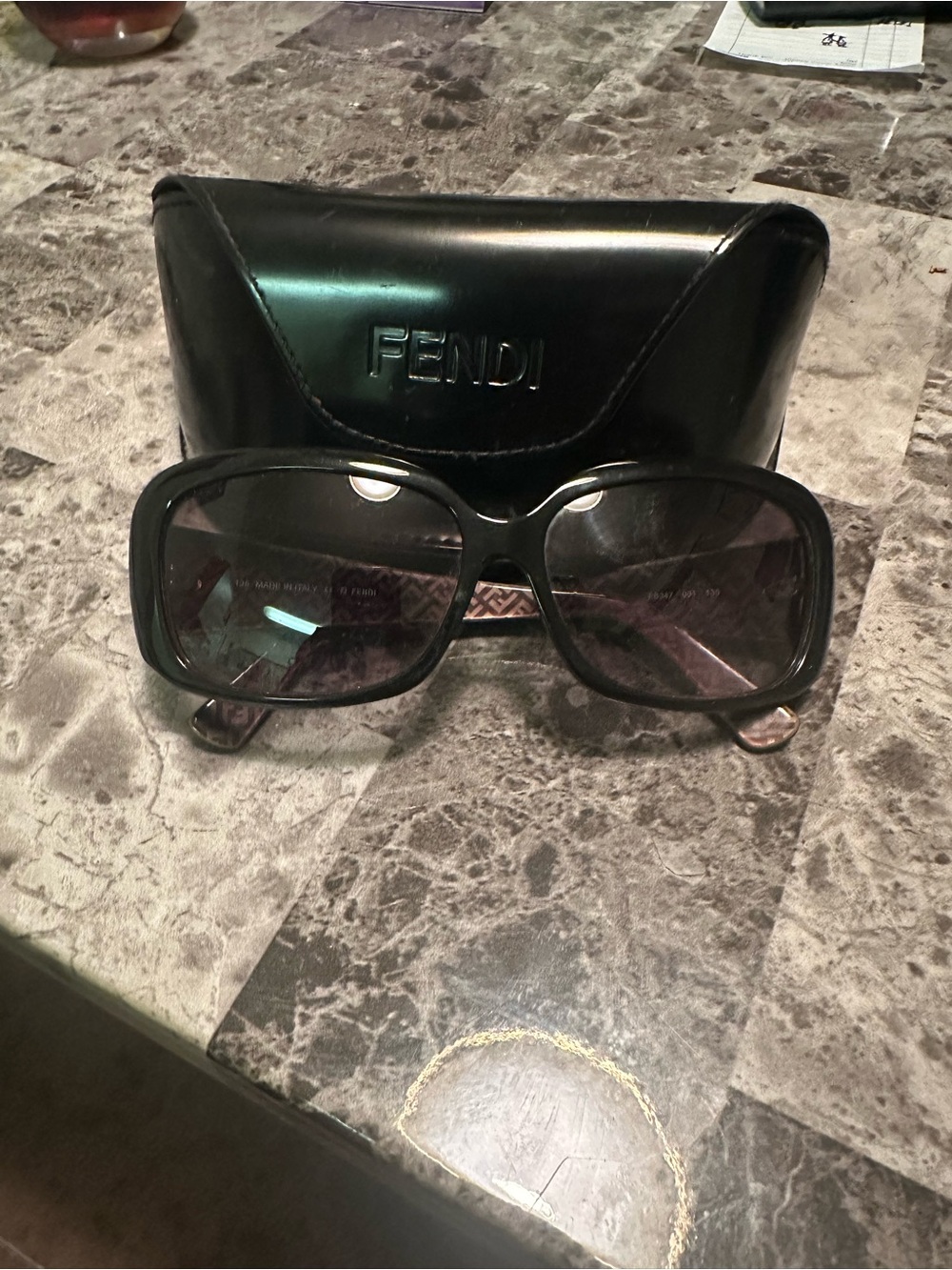 Fendi Black Oversized Women's Sunglasses with Branded Case